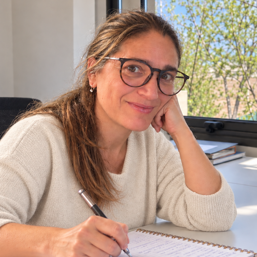 Silvi Ruiz, fundadora y creadora de Plan y Orden, en su rincón de trabajo.